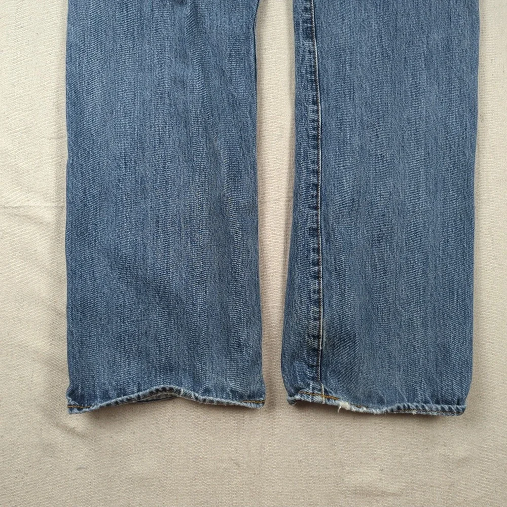 Levis Jeans Mens 38x34 Blue 501 Button Fly Classic American Distressed
